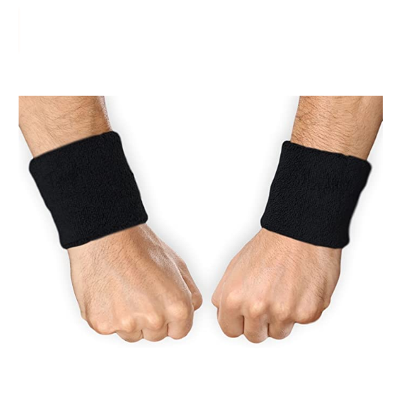 Terry Cotton Sports Wristband for Working Out Exercise Tennis Basketball Running 