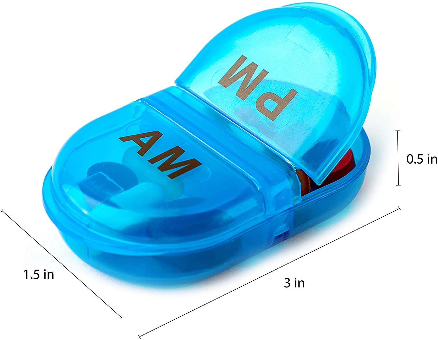 Premium Mini Plastic Daily Pill Dispenser for Fish Oil