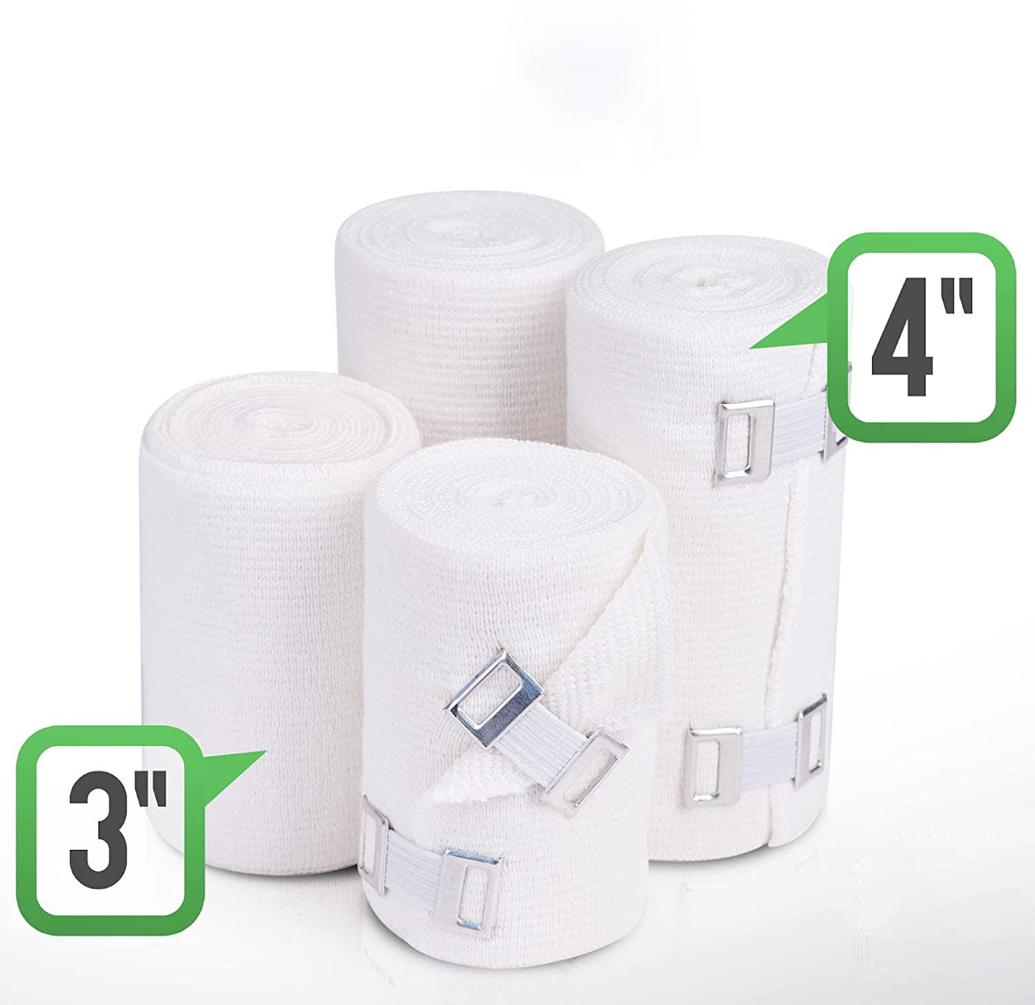 Comfortable White Elastic Cotton Sports Bandages with Clip