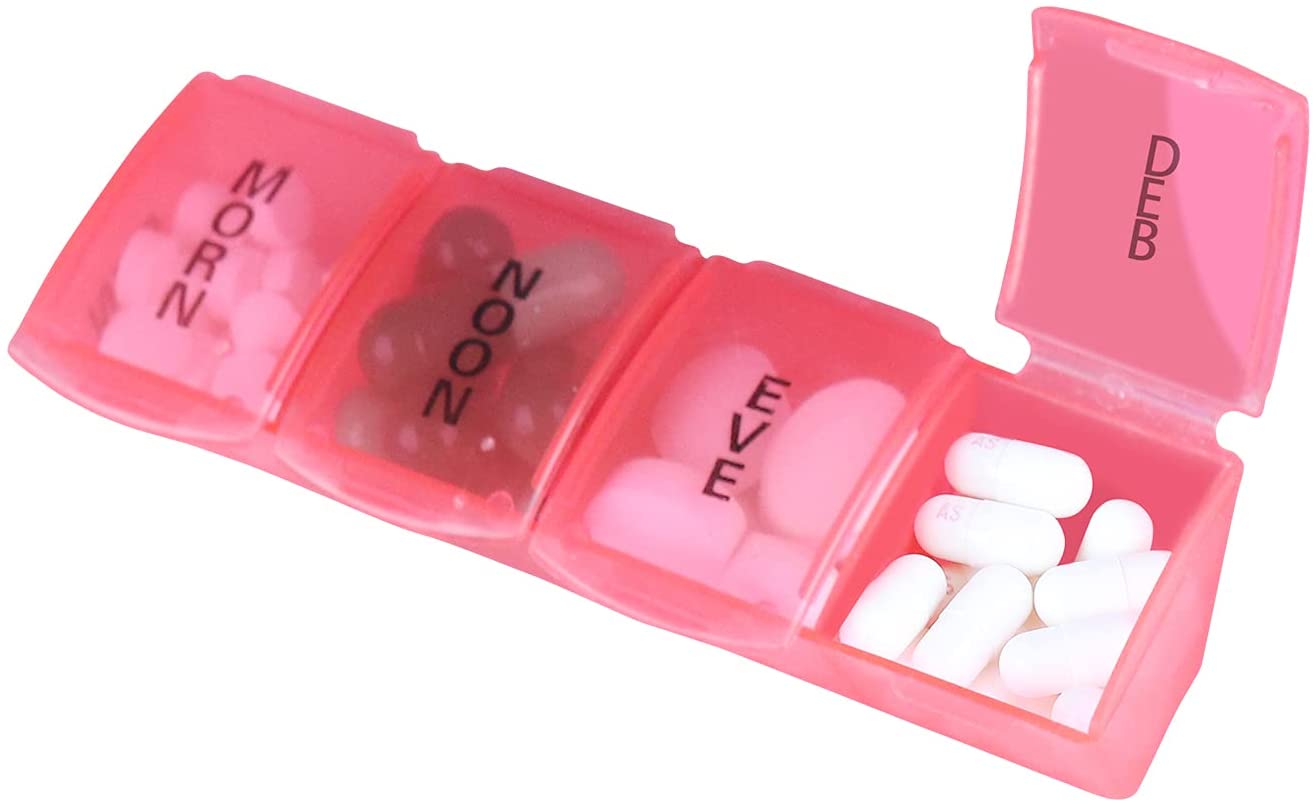 Convenient Prescription Medication Weekly 4 Times a Day Pill Organizer