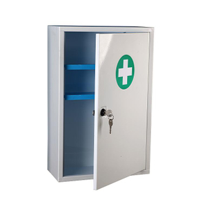 Empty Metal First Aid Box with Lock for Home Office