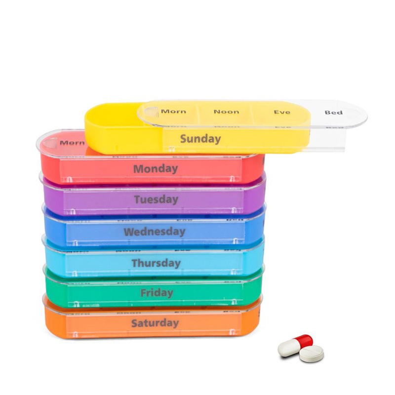 Customized Daily Weekly Pill Organizer with PU Case