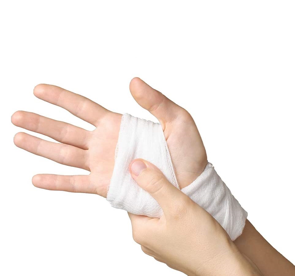 Premium Breathable Stretched White Gauze Sports Bandages with Tape