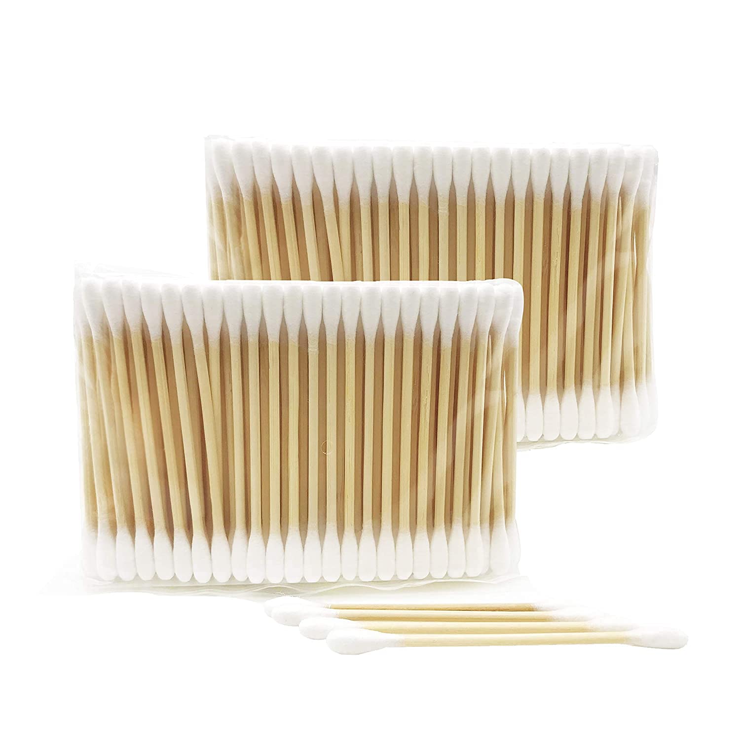 Biodegradable Sterile White Cotton Bud with Wooden Sticker