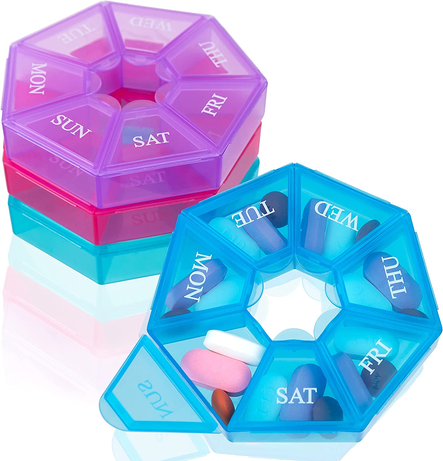 Portable Extra Large Weekly Pill Organizer for Medicine