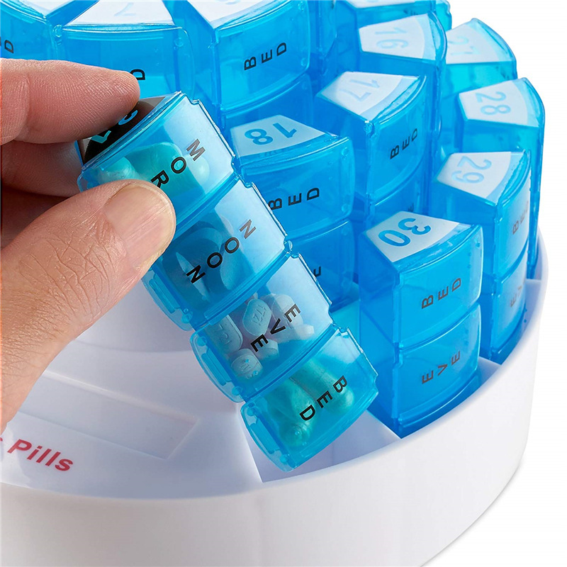 Extra Large 31 day Monthly Pill Box with Pill Cutter