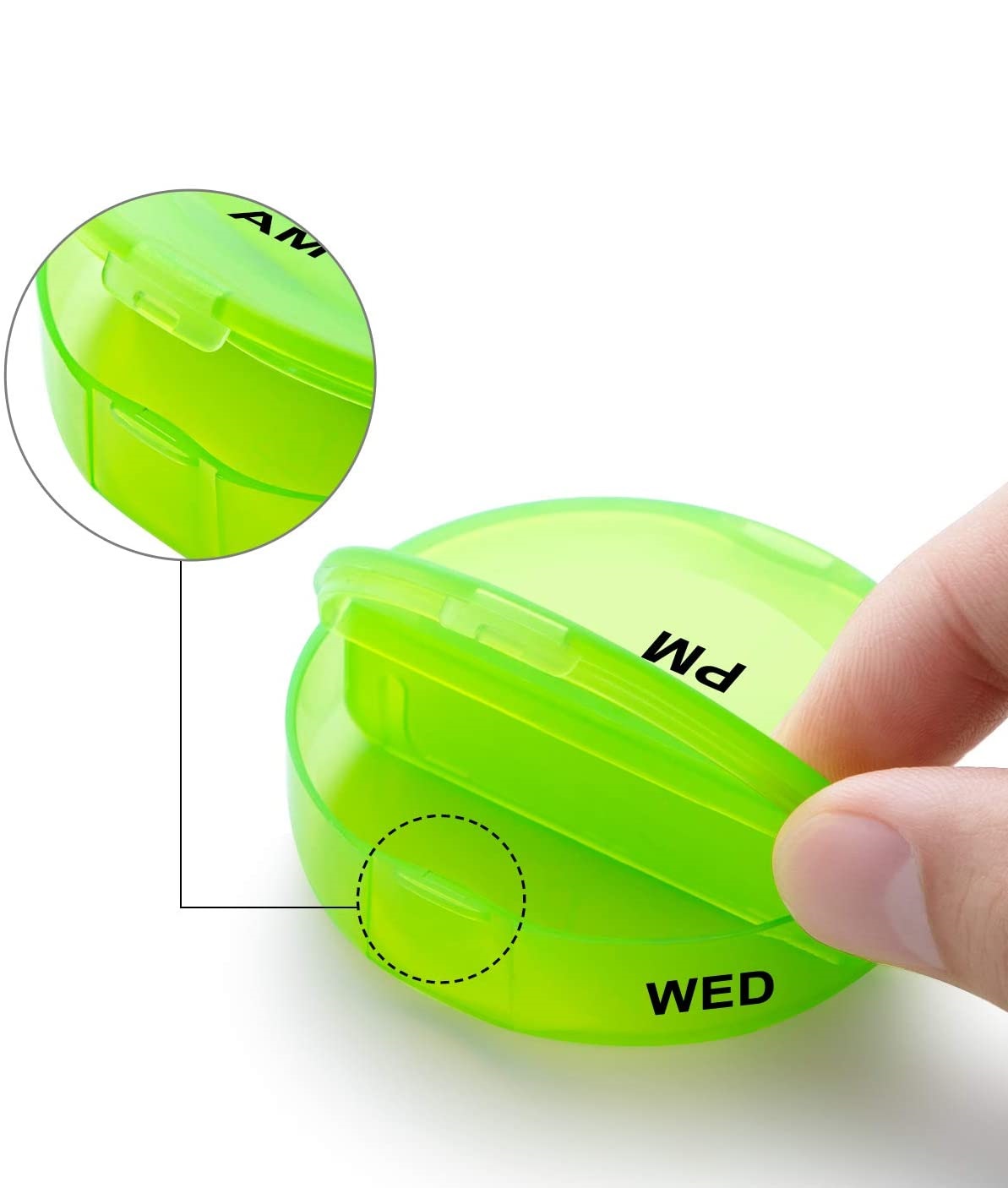 Large Daily Pill Box with PU Leather Case for Travel