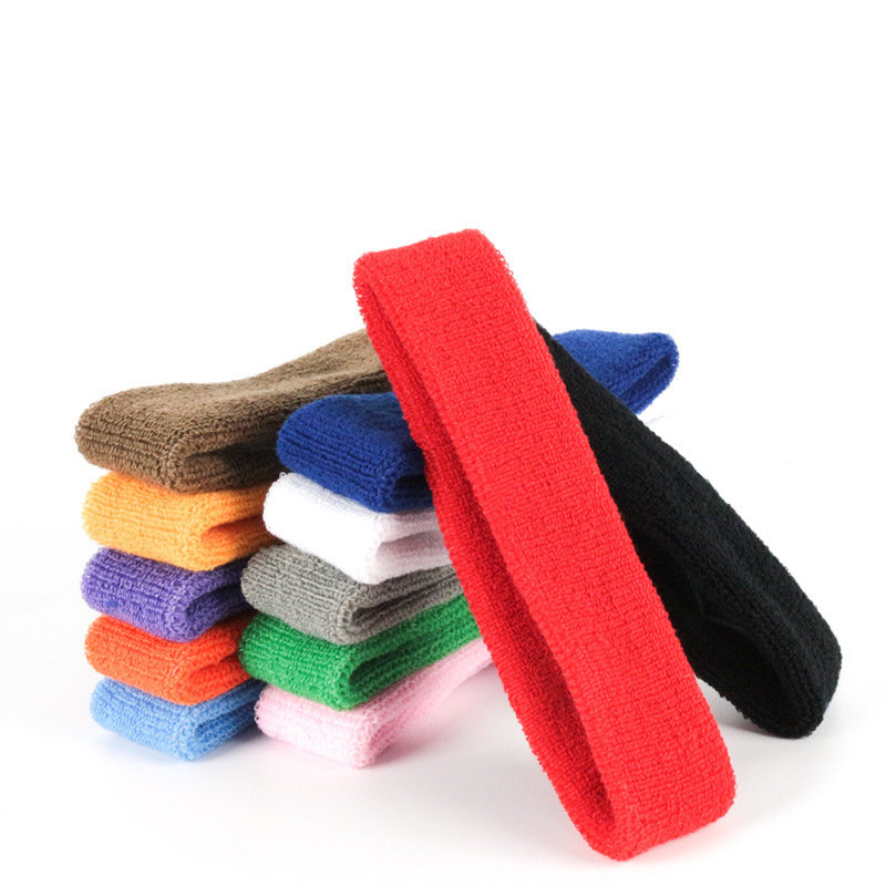 Customized Logo Printed Cotton Sports Headband in Assorted Colors