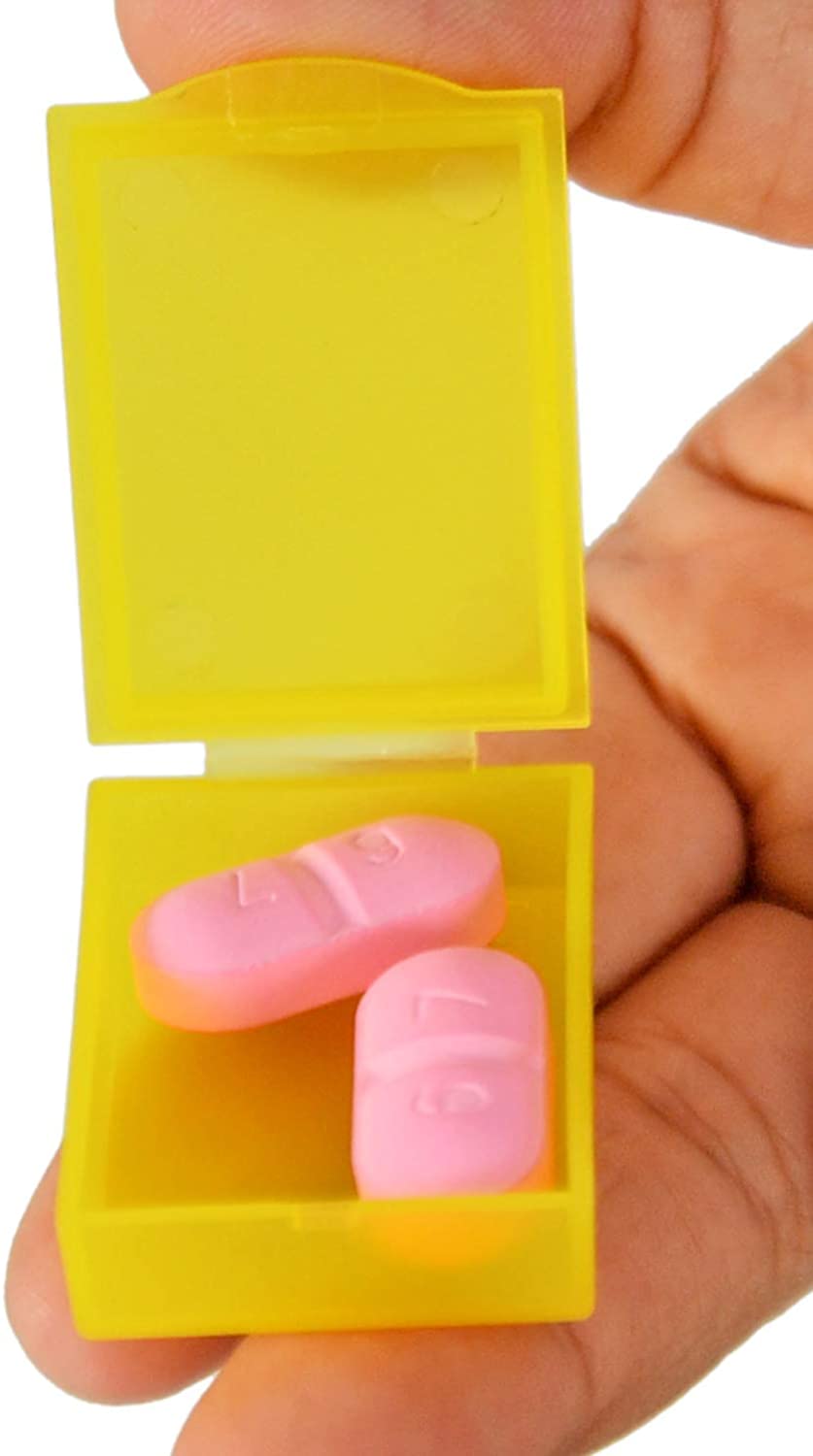 Small Portable Plastic Pill Storage Box with Cutter