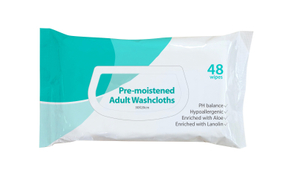 Disposable Premoistened Adult Washcloths for Personal Cleansing