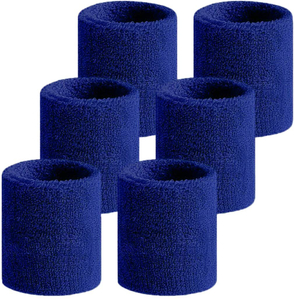 Blue Fitness Terry Cotton Sports Wristband for Absorbing Sweat