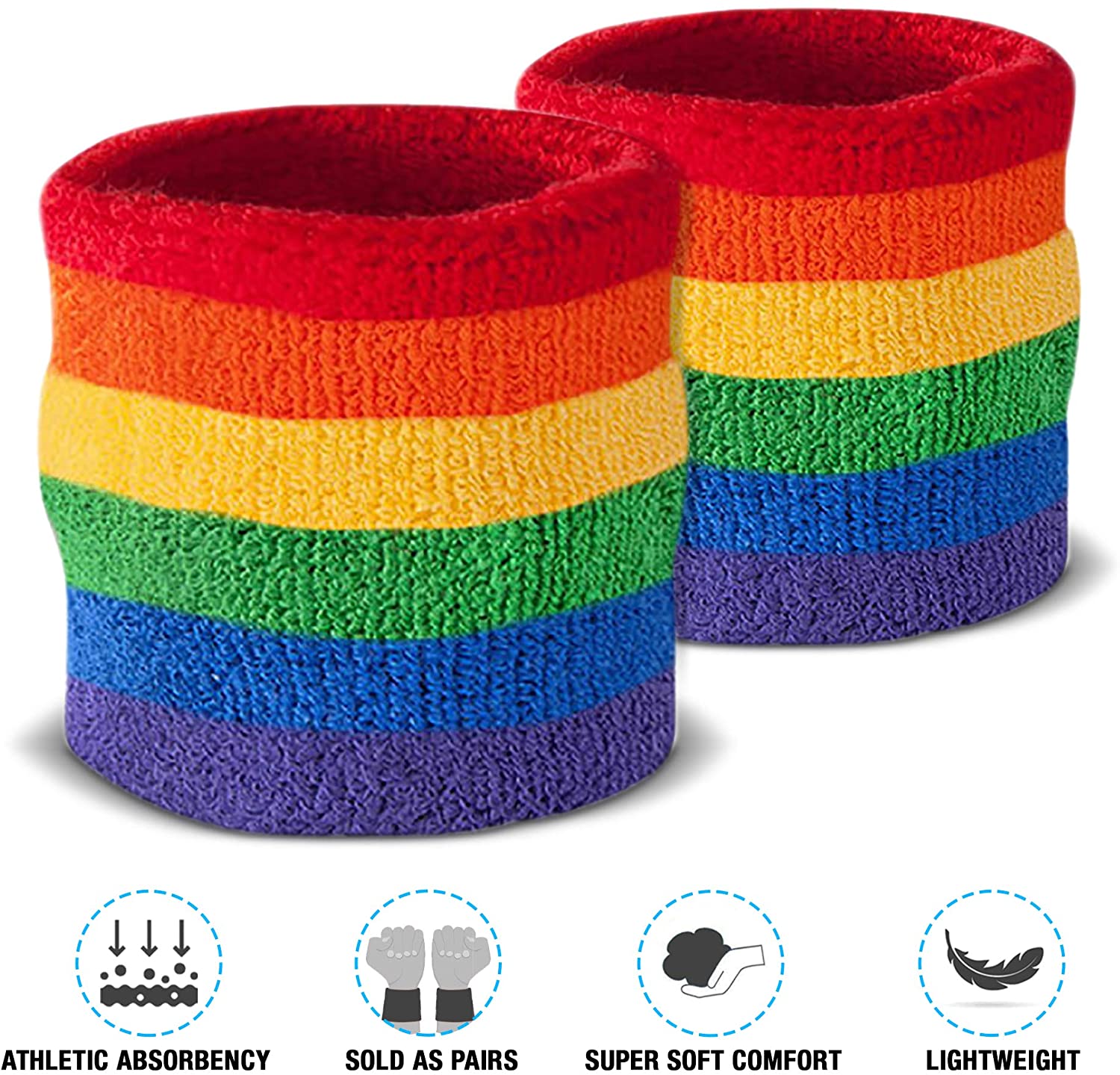 Super Absorbent Unisex Sweat Cotton Sports Wristband for Athletes