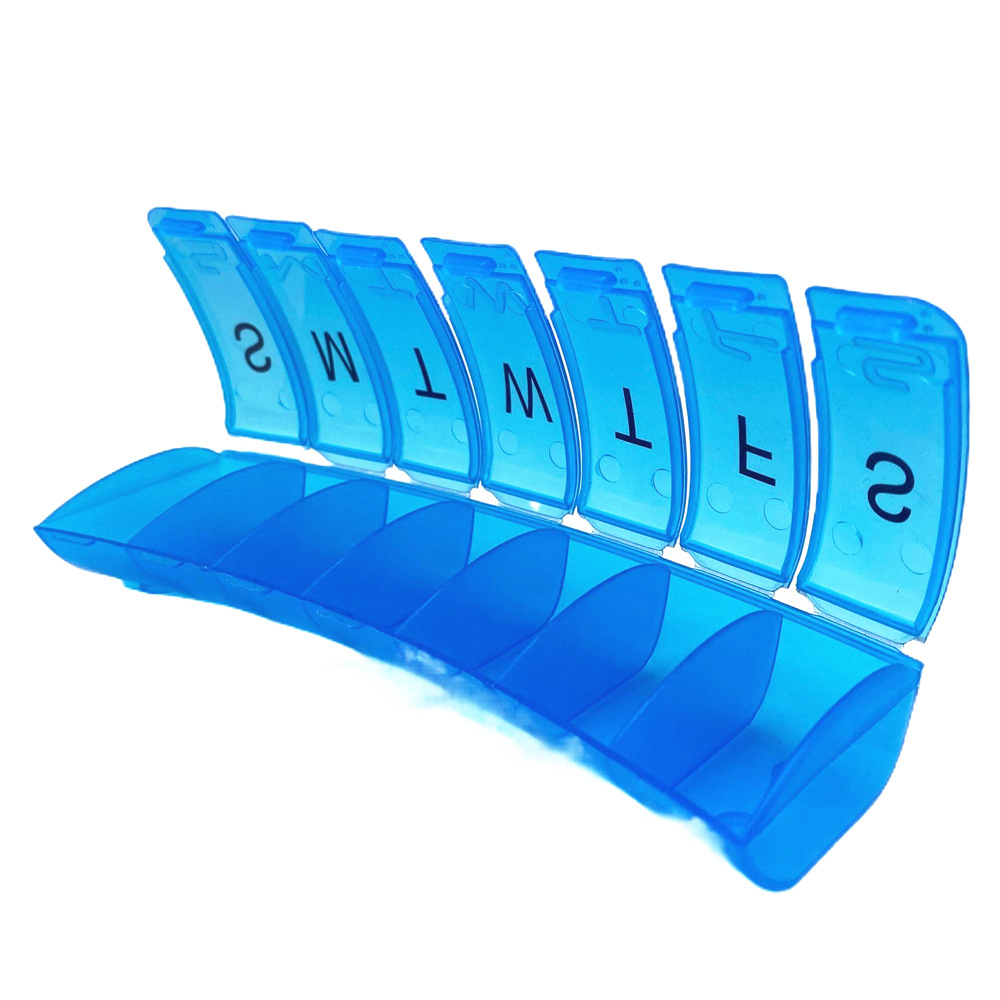 Plastic Blue Large Weekly Pill Box