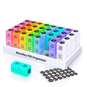 Household Colorful 2 Times a Day Monthly Pill Planner