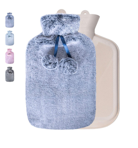 Natural Rubber 2L Hot Therapy Water Bag with Soft Cover for Pain Relief