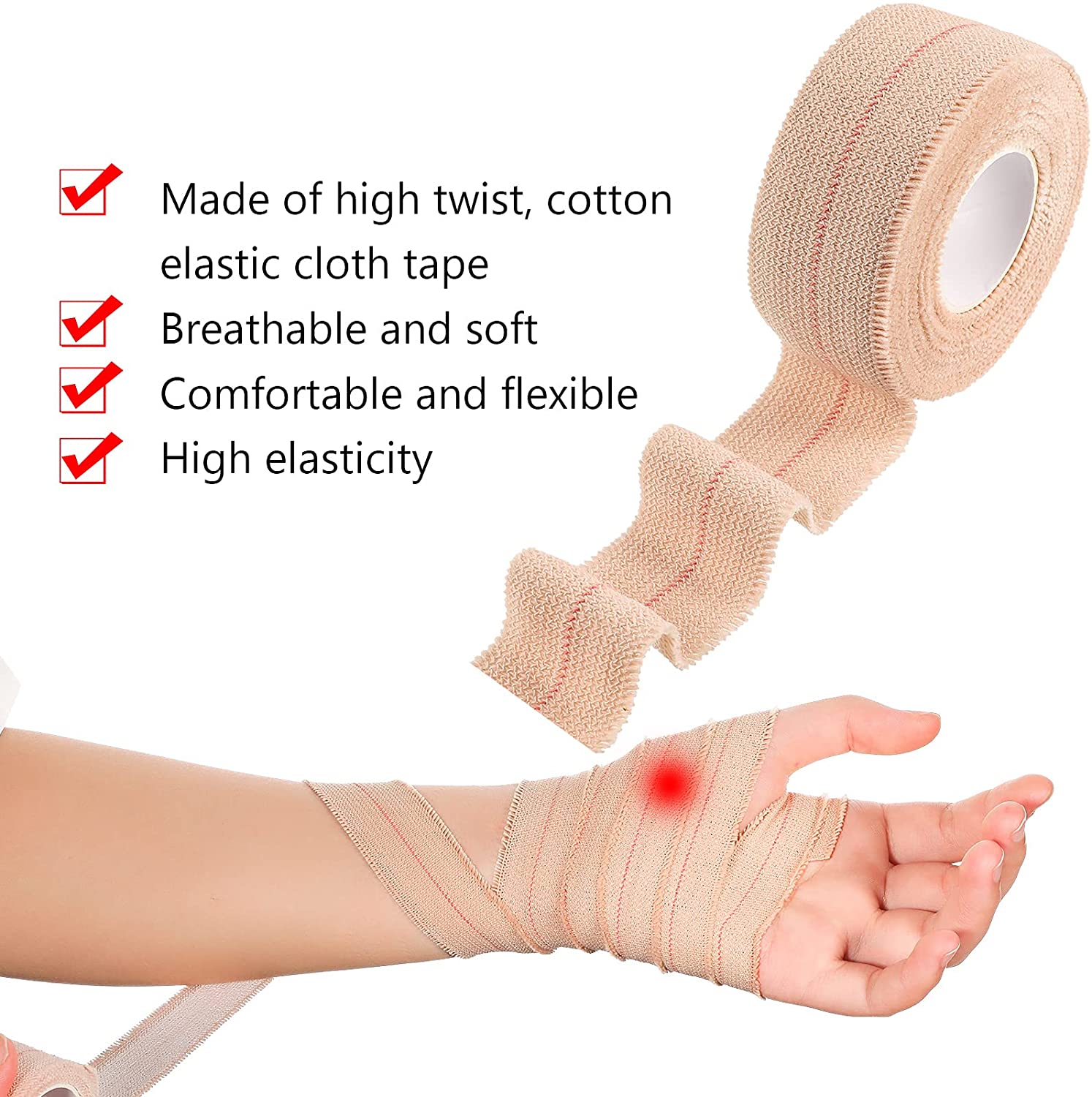 Waterproof Highly Elastic EAB Adhesive Sports Bandages for Ankle Sprains