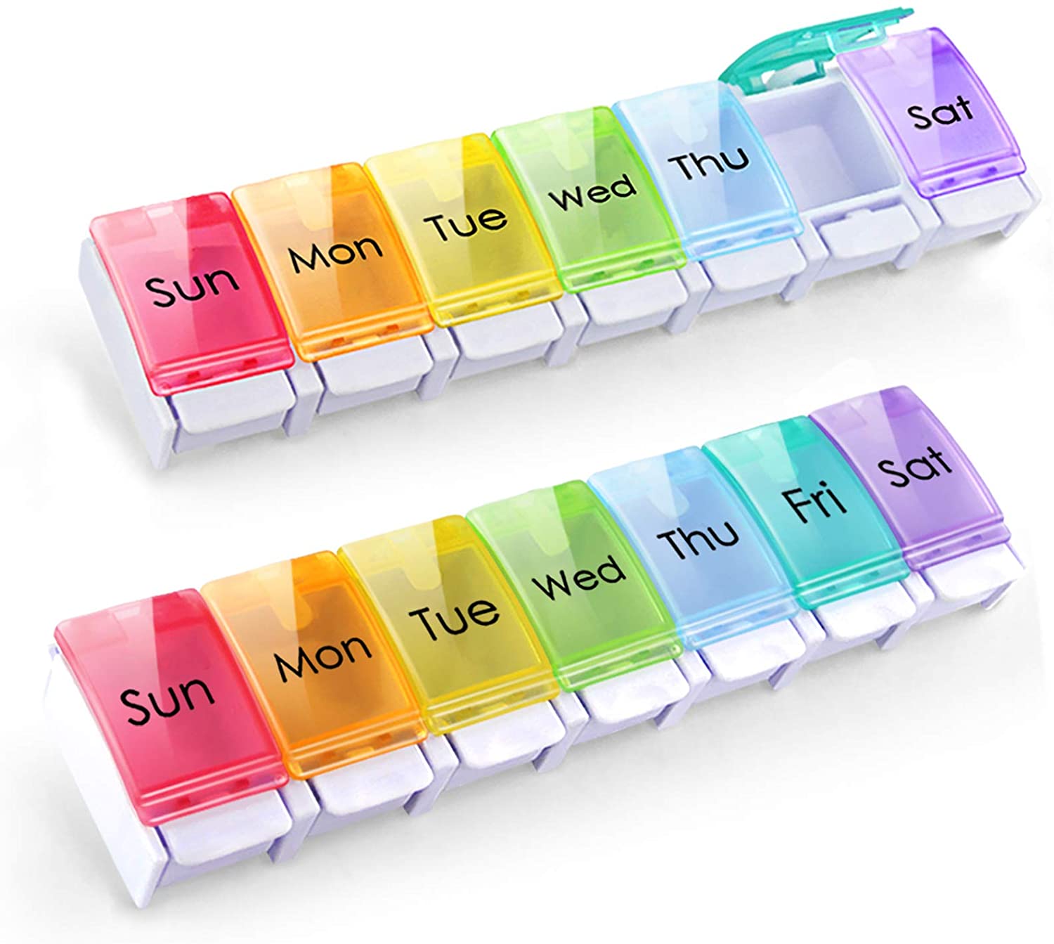 Convenient Plastic Weekly Pill Box with Large Compartments