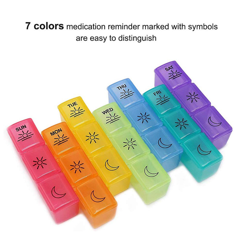 Durable Weekly Daily Pill Organizer with PU Case