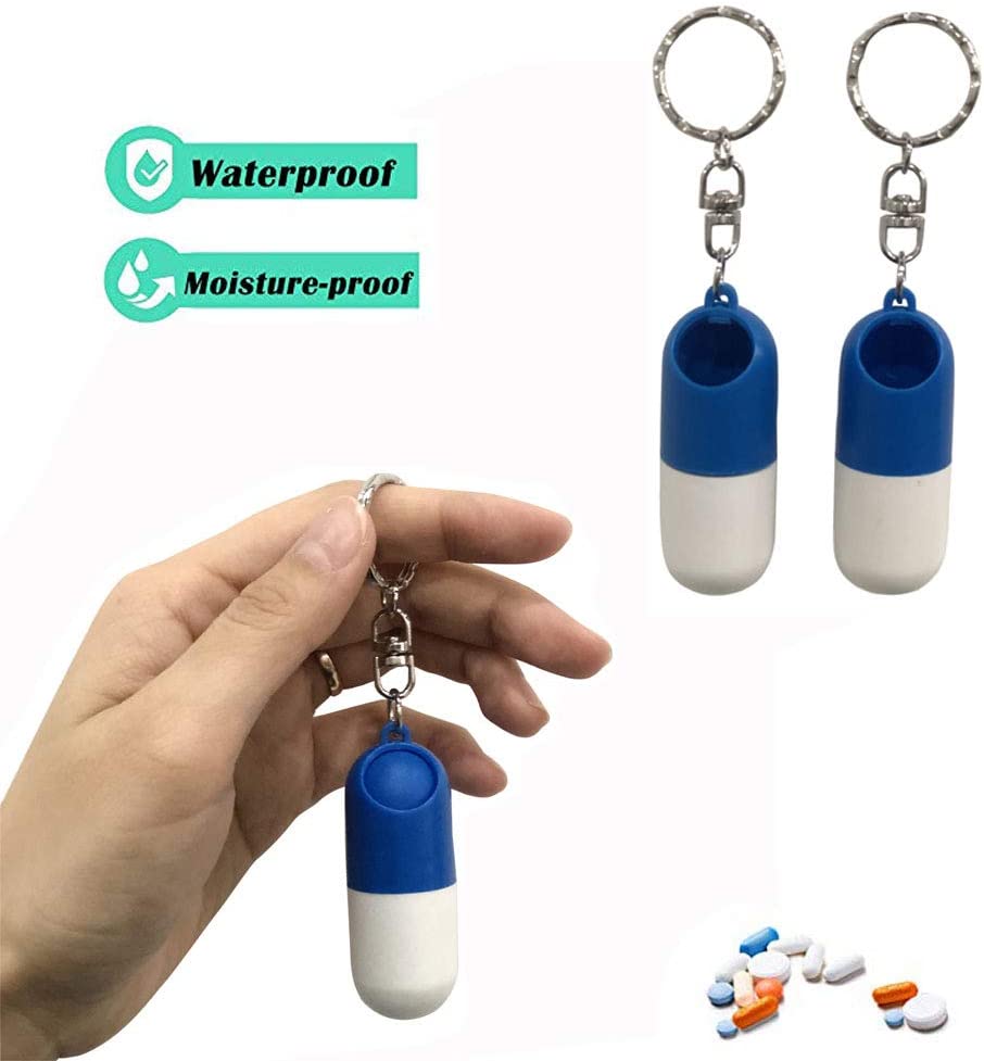 Waterproof Plastic Portable First Aid Keychain Pill Case