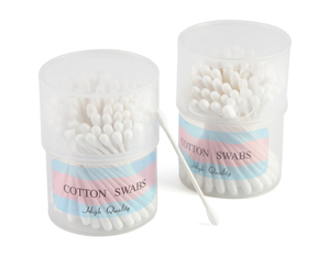 Disposable White Cotton Swab with Plastic Box for Makeup
