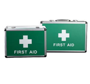 Medical Emergency Metal Aluminum Empty First Aid Box with Belt